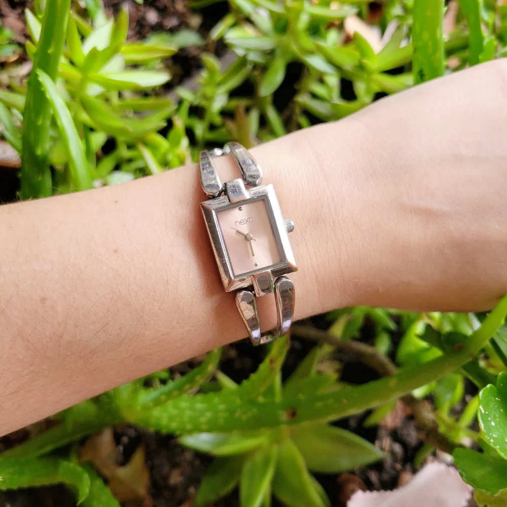 Classic Next Silver & Peach Watch